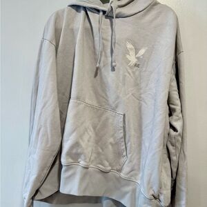 Men's Light Gray American eagle Hooded Sweatshirt